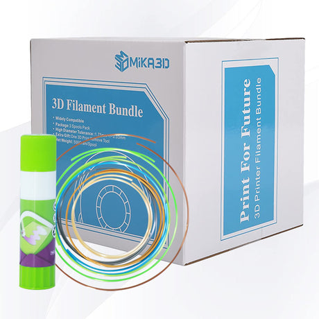 Shiny Silk Gold Silver Copper PLA Filament Bundle, 1.75mm 3D Printer Filament, Each Spool 0.5kg, 3 Spools Pack, with One 3D Printer Remove or Stick Tool MIKA3D MIKA3D