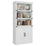 CABIHOME 5 Tier Book Shelf, Farmhouse Book Case with Cabinet, 68.7" Tall Book Shelf with Storage Doors, Wooden 5 Shelf Book Case for Home Office, Living Room, Bed Room CABIHOME
