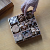 BSIRI 9 Puzzles in a Box - Wooden Brain Teaser Puzzles, 3D Puzzles for Adults, Educational Kids Games, Mind Puzzles for Adults and Brain Games for Kids, Ideal for Birthday Gifts and Patio Decor BSIRI