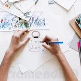 Framendino, 8 Pack Sublimation Blanks Keychain PU Leather Keychain Heat Transfer Key Rings Heart Round Square Rectangle Key Chains for DIY Craft Framendino