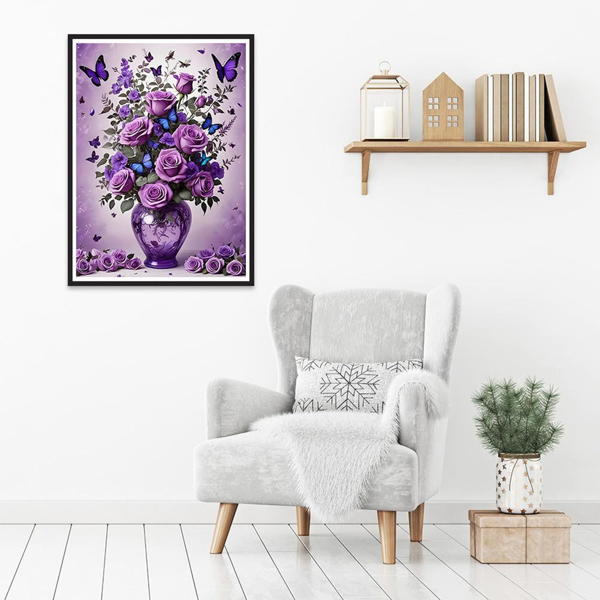 DIYCYCY Floral&Butterfly Diamond Art Kits for Adults Beginners,DIY 5D Diamond Painting Flowers,Round Full Drill Gem Art for Adults,Diamond Dots Paintings Picture Crafts Home Wall Decor 12x16 in DIYCYCY