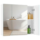 Yaheetech Bathroom Mirror Cabinet with 3 Doors, Wall Mounted Medicine Cabinet with Adjustable Shelf, Storage Cupboard for Living Room, Laundry Room, Mudroom, White Yaheetech