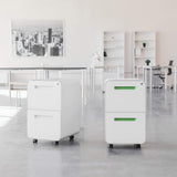 Laura Davidson Furniture Stockpile 2 Drawer Mobile File Cabinet with Lock - Under Desk Metal Filing Cabinet, Legal/Letter File Folders, Wheels and Stationary Feet, Pre-Assembled, Black Laura Davidson Furniture