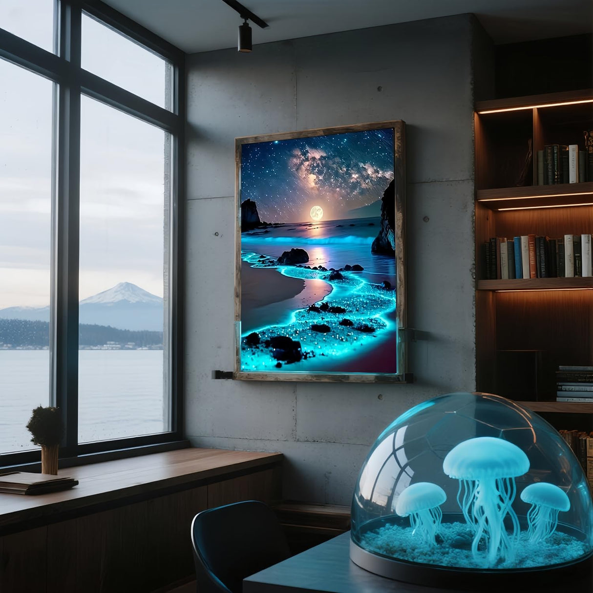 Moonlight Beach 5D Diamond Art Kits for Adults Beginners,Seaside Moon DIY Full Round Drill Diamond Painting Kits, Paint by Diamonds Dots Gem Art Crystal Easy,Home Wall Decor 12X16 Inch Acelii