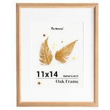 Fun Memories 11x14 Oak Picture Frame for Wall, 11x14 Frame with Matted to 8x10, Solid Wood Picture Frames for Wall Art Photo and Prints (Beige, 1 Pack) Fun Memories