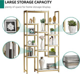 YITAHOME 6 Tier Gold Bookshelf, 71 Tall Modern Free Standing Bookshelf with 12 Shelf Bookcase, Faux Marble Open Display Storage Book Shelves for Living Room Bedroom Office Home, Gold & Marble YITAHOME