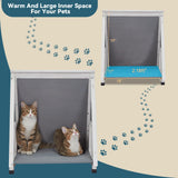 Petsfit Cat House for Outdoor Indoor Cats Weatherproof, Outside Feral Cat Shelter with Escape Door Petsfit