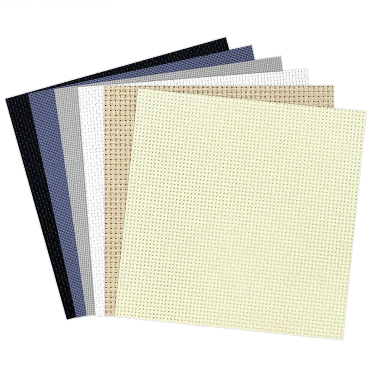 Zhenqing 14CT 12x12 Inch Aida Cloth 6-Pack (6 Colors) – Premium Cotton Cross Stitch Fabric for Beginners & Pros – Pre-Cut Squares for Embroidery, Needlework, DIY Crafts Zhenqing