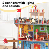 KidKraft Pirate's Cove Wooden Ship Play Set with Lights and Sounds, Pirates and 17-Piece Accessories, Gift for Ages 3+ KidKraft