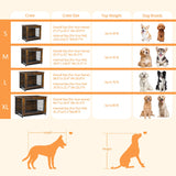 Shintenchi Dog Crate Furniture, Double-Doors Kennel Indoor with Removable Tray, End Table Dog House for Small Breed, 27.2" L, Brown Shintenchi