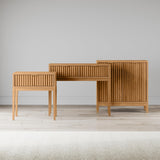 Nathan James Wood Accent Modern Free Standing Buffet Sideboard Hallway, Entryway, Dining Living Room, 1 Storage Cabinet, Jasper - Warm Pine Nathan James