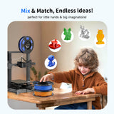 CREALITY 250g PETG Filament Bundle, 8 Colors Total 2kg, 1.75mm 3D Printer PETG Filament, Perfect for Small Project and Children Creation, Black+White+Grey+Tansparent+Red+Blue+Green+Orange Creality