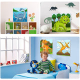 4Pack Dinosaur Paint by Number for Kids with Wooden Frame,4 Dinosaurs Canvas Paints by Number Canvas, Dinosaur Gifts for Kids Easy Paint with Numbers DIY Acrylic Oil Painting Kits for Home Wall Decor Ertyjikg