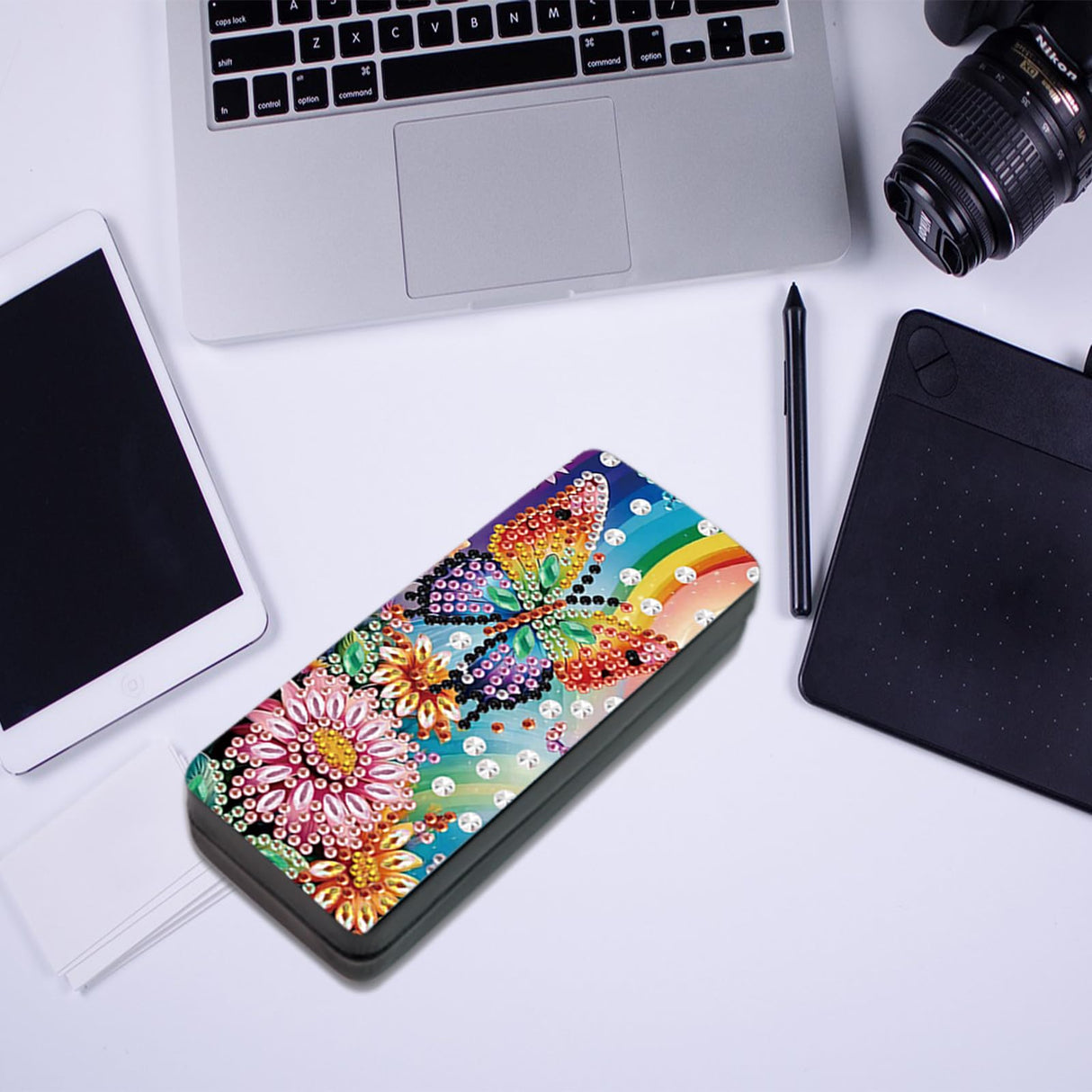 JISHSHAY Diamond Art Glasses Case Diamond Painting Sunglasses Case Diamond Art Kits for Adults Eyeglass Holder Diamond Painting Kits Eye Glass Holder Diamond Art Kits Eyeglass Holder Butterfly Flower JISHSHAY