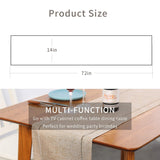 Tosewever Decorative Linen Table Runner Farmhouse Style Tabletop Collection 14 x 72 Inches Table Runners for Everyday Dining Wedding Party Holiday Home Decor (14" x 72", Light Coffee/Straight) Tosewever