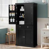 usikey 72” Kitchen Pantry Cabinet, Tall Storage Cabinet with 4 Doors and 1 Drawer, Freestanding Cupboard with 6 Hanging Shelves and Adjustable usikey