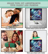 Lophomie Diamond Art Kits for Adults, 5D DIY Dragon Diamond Painting Kits for Adults Beginners, Diamond Dots Kits Gem Arts Crafts for Home Wall Decor 14x14 Inch Lophomie