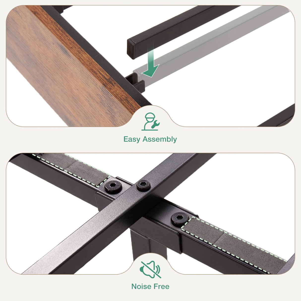 Novilla Full Size Bed Frame, Full Bed Frame Storage Headboard with Charging Station, Platform Metal Bed Frame with RGB Lights, Heavy Duty Steel Slat Support, No Box Spring Needed Novilla