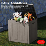 Mars Villa Deck Box, 31 Gallon Resin Indoor and Outdoor Storage Box Waterproof for Patio Furniture Cushions, Pool Supplies, Backyard Toys, Gardening Tools, Weatherproof and UV Resistant (Grey) Mars Villa