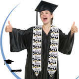 Coume 2024 Sublimation Graduation Stole Sash Blank Plain Graduation Sash Unisex Adult Graduation Party Stole(White) Coume