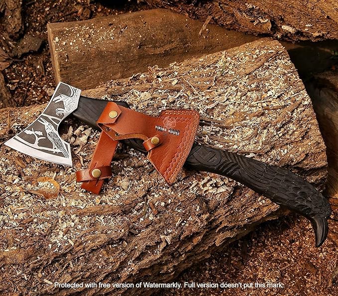Viking Axe, Crow Hatchet,Throwing Axes,Hand Axe,Gifts for him, Crow Design Handle Wood Working Tool,Viking Gifts for Men,Camping Hatchet,Tomahawk,Bearded Axe WoodArtSupply