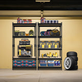 BIG RED Storage Shelving Unit, 5-Tier Adjustable, Heavy Duty Metal Garage Shelves/Utility Rack for Kitchen, Pantry, Basement, Bathroom, Laundry - 2,000 lbs Capacity, Black, 72" H x 35" W x 12" D BIG RED