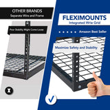 FLEXIMOUNTS 2x8 Overhead Garage Storage Rack,Adjustable Garage Storage Organization Systerm,Heavy Duty Metal Garage Ceiling Storage Racks,400lbs Weight Capacity,Black FLEXIMOUNTS
