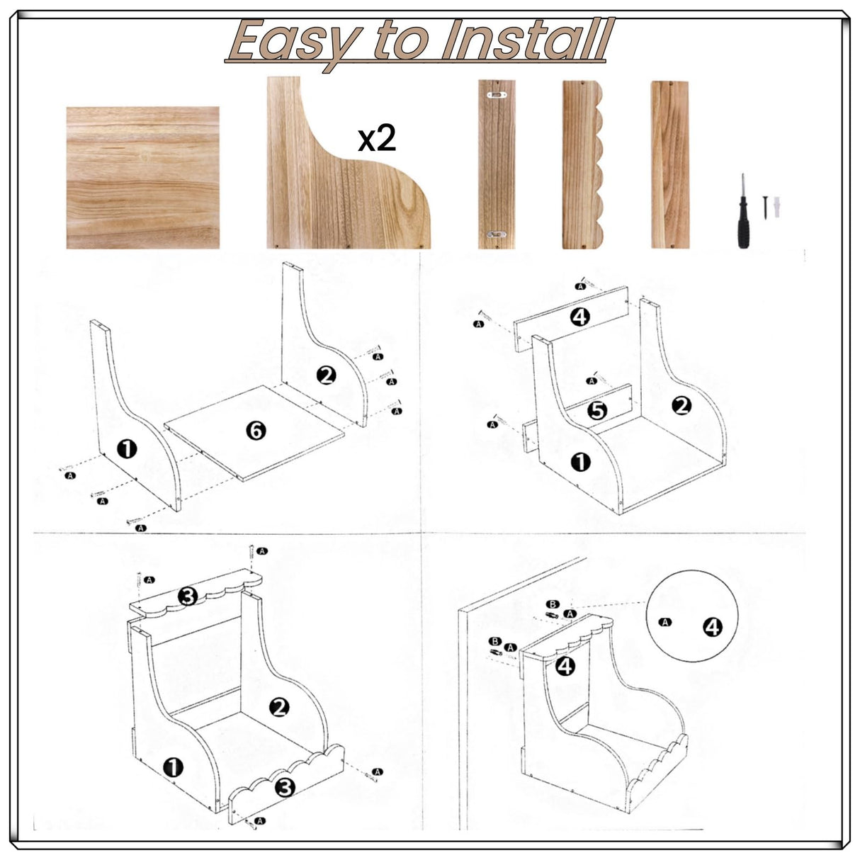 Tlence Single Compartment Hens Nesting Box, 14.5 x 13.75 x 13 Inch Wood Chicken Laying Eggs Box, Large Heavy Duty Chicken Coop Nest Box Accessories for Duck Birds Poultry, Easy Assembly Tlence