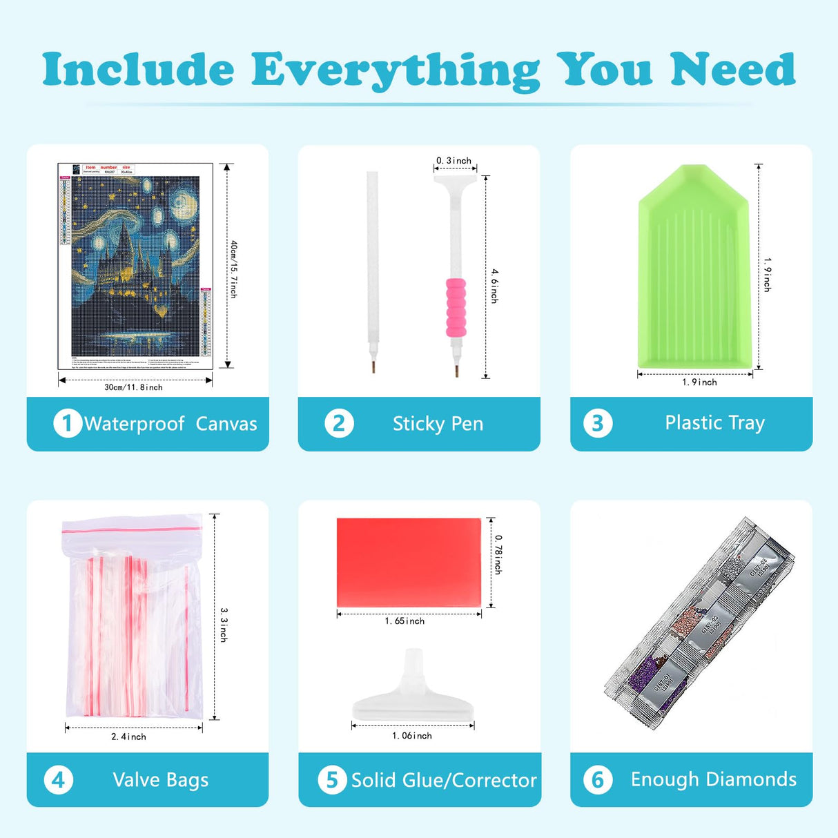 SENQAO Starry Night Castle Diamond Painting Kits for Adults - Full Drill Starry Night Diamond Dots Paintings for Beginners, 12X16 Inch Abstract Sky Diamond Art Kits for Home Wall Decor SENQAO