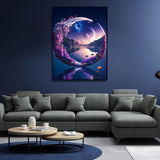 DAZZLEDOTS Diamond Art Kits for Adults, Landscape Moon Diamond Painting 5D Diamond Art Kits for Beginners DIY Full Drill Paint by Diamonds Dot Gem Art for Home Wall Decor 12 x 16 Inch DAZZLEDOTS