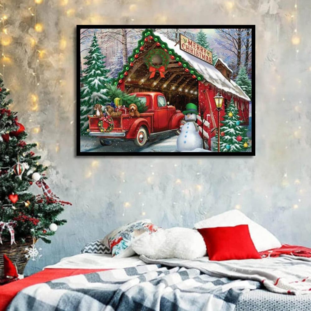 LWZAYS 5d Christmas Diamond Painting Kits, Diamond Art Kits for Adults Christmas Paint with Diamonds Gem Art,Full Drill Diamond Paintings Arts and Crafts for Home Decor(11.8 * 15.8 inch) LWZAYS