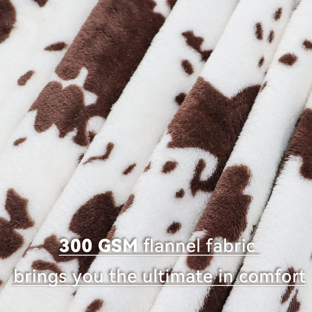 Cow Print Blanket Brown & White - Gifts for Cow Lovers Adults Girls Boys - Soft Plush Lightweight Warm Fleece Throw Blanket for All Seasons Cozy Farmhouse Decor for Bed, Couch, Travel(50"x60") GEULAY