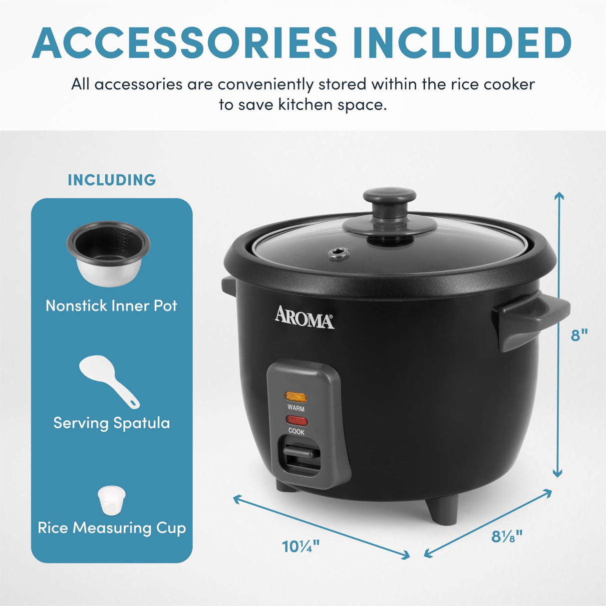 Aroma Housewares 1.5Qt. Rice & Grain Cooker (ARC-363NGB),Black,6-Cup Cooked / 3-Cup Uncooked AROMA