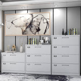 Yizosh 4 Drawer White File Cabinet with Lock, Filing Cabinet for Home Office, Metal Locking Office File Storage Cabinet with Drawers, Lateral Filing Cabinet Organizer for Letter/Legal/F4/A4 Yizosh