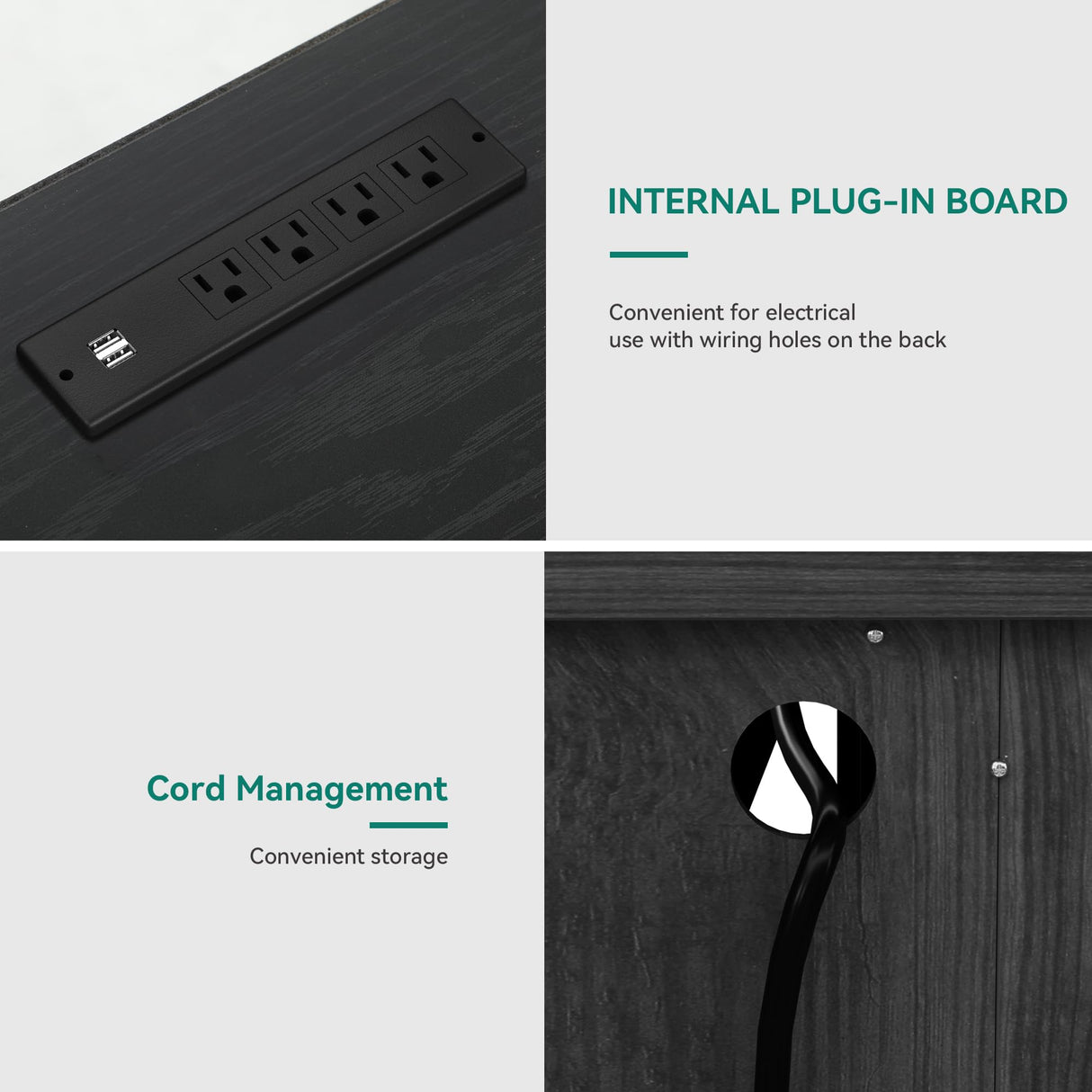 YITAHOME TV Stand for 75/80 Inch TV, Black Entertainment Center 70 Inches Wide, Media Furniture TV Table with with Power Outlet, TV Consoles for Living Room, Curved Desktop YITAHOME