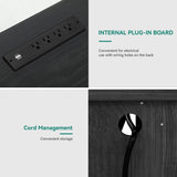 YITAHOME TV Stand for 75/80 Inch TV, Black Entertainment Center 70 Inches Wide, Media Furniture TV Table with with Power Outlet, TV Consoles for Living Room, Curved Desktop YITAHOME