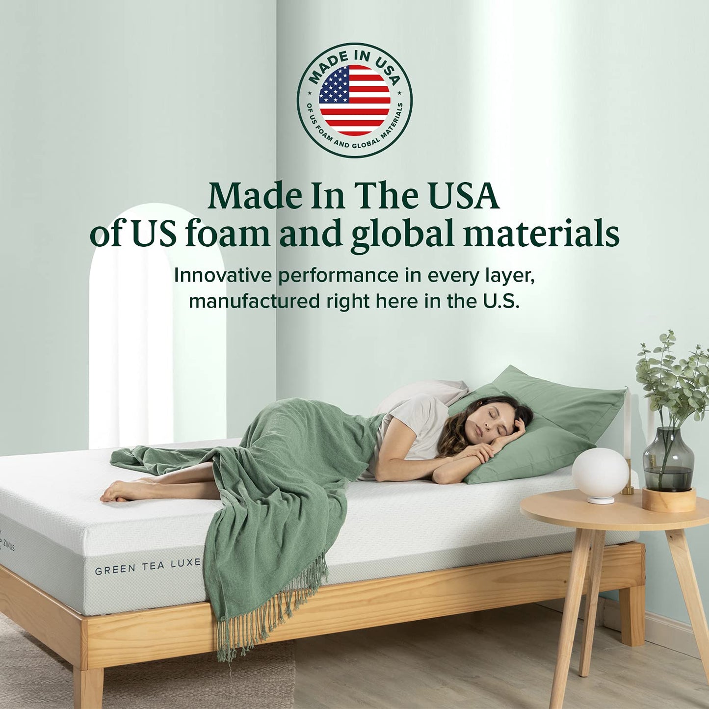 ZINUS 12 Inch Green Tea Luxe Memory Foam Mattress, Twin, Pressure Relieving, CertiPUR-US Certified, Mattress in A Box, All-New, Made in USA