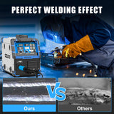 AZZUNO 200A MIG Welder,110V/220V Dual Voltage multiprocess welder,Gas Gasless MIG Welding Machine,4 in 1 Flux MIG/Solid Wire/Lift TIG/Stick ARC Welder (Grey) AZZUNO