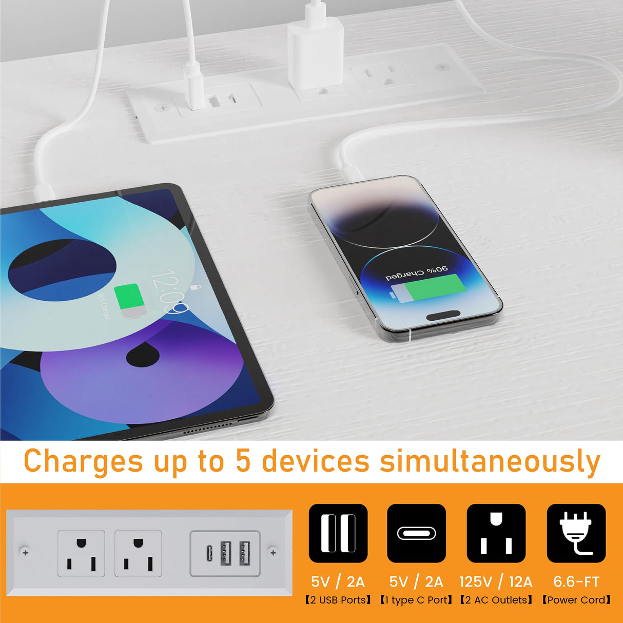 eiskah White Dresser for Bedroom, 9 Drawers Led Dresser TV Stand with Power Outlets and LED Lights, Long Fabric Dressers Wide Chest of Drawers with Large Organizer for Living Room, Entryway, Hallway eiskah