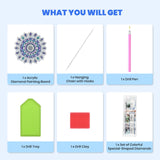 MXJSUA Special Shaped Hanging Diamond Painting Art Kits for Adults, Mandala Flower 3D Crystal Rhinestone Acrylic Gem Art Pendant Ornaments Kit for Home Decoration and Gift MXJSUA