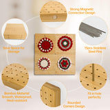 16 x 16 Inches Crochet Blocking Board 4 in 1 - Magnetic Splicing Large Size Granny Square Blocking Board Mats for Knitting & Crochet Projects with 15 Stainless Steel Pegs, Gifts for Mom, Grandmothers Adnkwolivt