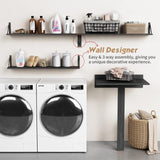 Forbena Floating Shelves 36 Inches Long 8 in Deep Set of 3, Large Wall Shelf for Bedroom Books, Heavy Duty Wide Wall Shelving for Closet Organizers and Storage, Living Room, Library (Black) Forbena