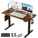 Gamork Electric Standing Desk Adjustable Height Stand Up Desk Ergonomic Sit Stand Desk for for Work Office Home Computer Desk Workstation (Rustic Brown C65, 48 * 24) Gamork