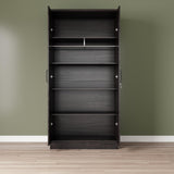 Better Home Products Harmony Two Door Armoire Wardrobe with Mirror in Tobacco Better Home Products