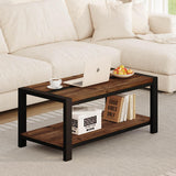 BON AUGURE Coffee Table for Living Room, Industrial Wood and Metal Living Room Tables, Farmhouse Rectangular Center Table (Rustic Oak, 43 Inch) BON AUGURE