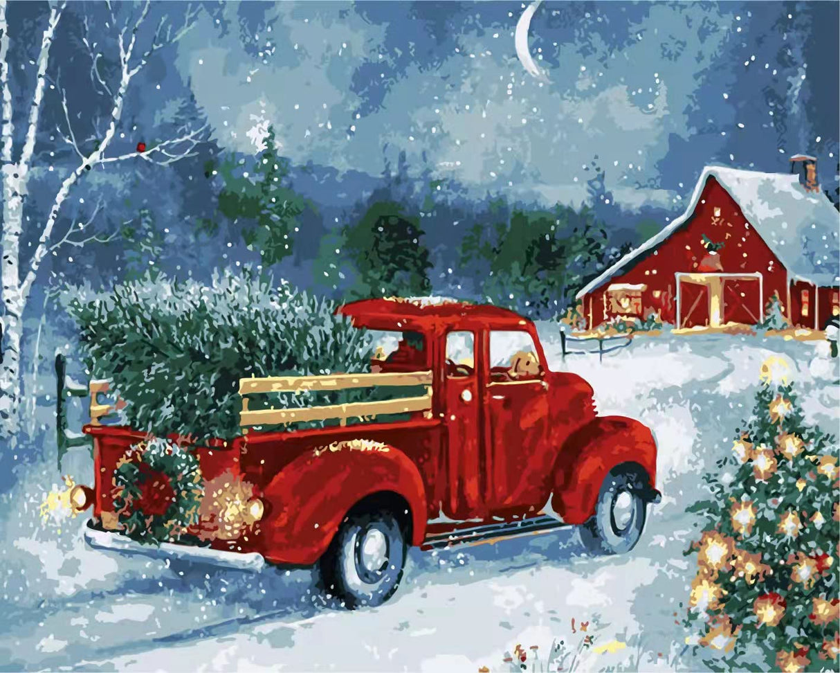 Eiazuiks Paint by Number for Adults. Christmas Paint by Numbers for Adults Beginner Drawing Paintwork with 3 Paintbrushes Paint Canvas Oil Painting Christmas Tree 16” x 20” Eiazuiks