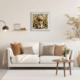 5D Diamond Art Kits for Adults,Dog Special Shape Diamond Painting Kits for Beginners,Sunflower DIY Crystal Paint by Diamonds Dots Gem Art Craft for Home Decor 11.8x11.8 Inch Acelii