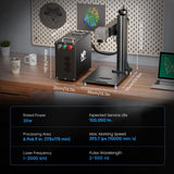 Monport 30W Fiber Laser Engraver＆Rotary Axis with Lightburn,MOPA Laser Marking Machine with 6.9" x 6.9" Lens Red Dot Guide for Metal Color Marking for Aluminum Gold Steel More Monport