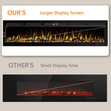 Kentsky 72" WiFi Electric Fireplace Inserts, Recessed and Wall Mounted Fireplace Heater W/Adjustable Flame Color & Brightness, Thermostat, 9H Timer, App and Remote Control, 750/1500W Kentsky