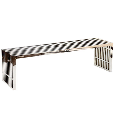 Modway Large Gridiron Stainless Steel Bench Modway